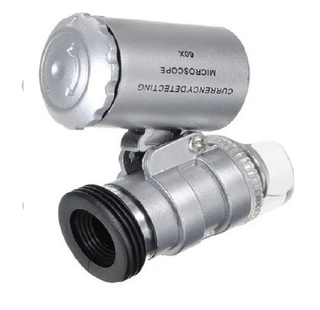 Mini Microscopio Bolsillo 60x  Con Luz Led Y Uv B19,hi-res