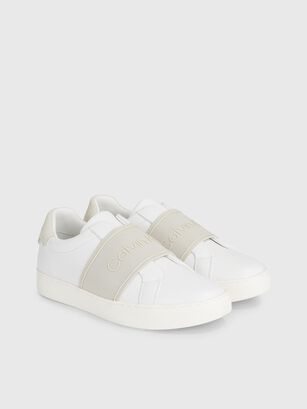 Zapatos Slip-On De Cuero Blanco Calvin Klein,hi-res