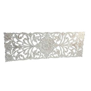 Panel Rectangular Madera Tallada Con Diseño De Flor Y Ramas 200 x 70 cm,hi-res