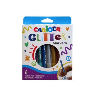 Marcador Glitter 6 Colores Tinta a Base de Agua - PS,hi-res