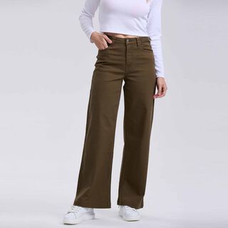 Jeans Mujer Wide Leg Color Verde Militar Fashion´s Park,hi-res