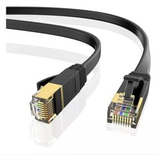 Cable de Red HP CAT7 cable plano Support 10Gbpsspeed negro,hi-res