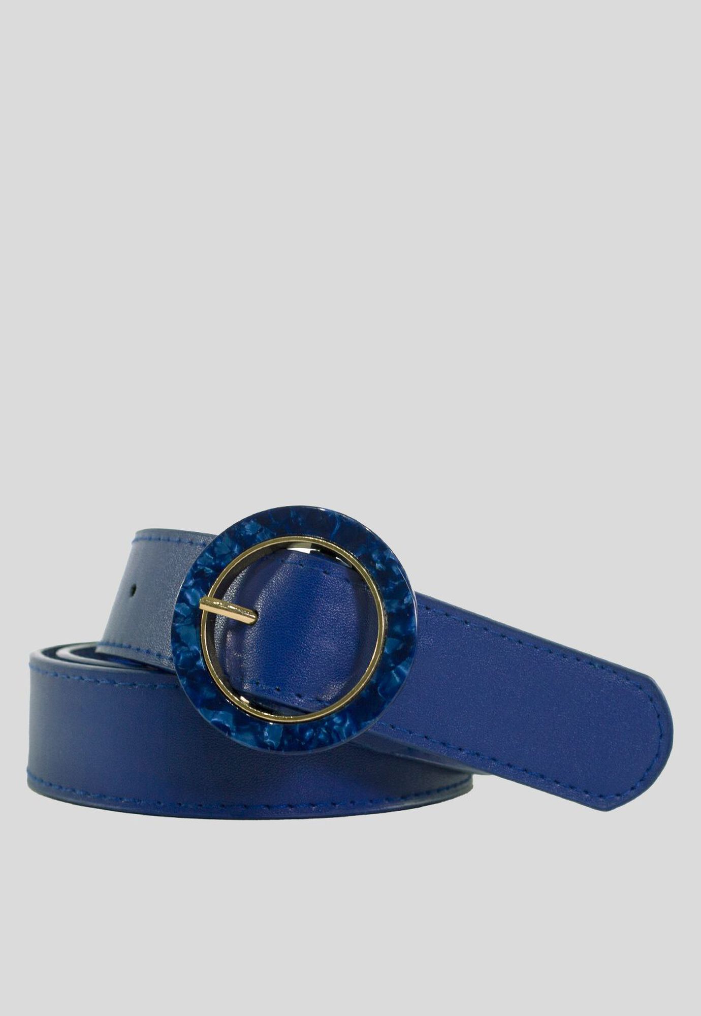 Cinturon Hebilla Redondo Azul | Paris.cl