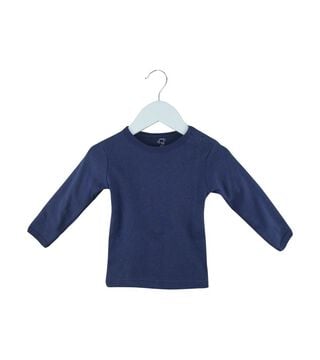Camiseta Lisa Azul Marino de Algodón ,hi-res