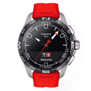 Reloj Digital Tissot T-Touch Connect Solar Rojo,hi-res