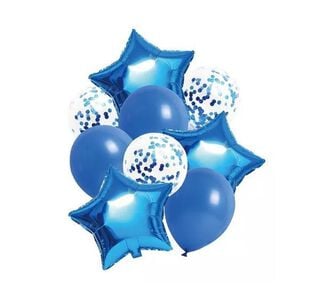 9 Globos Feliz Cumpleaños Globos Metalicos azul,hi-res