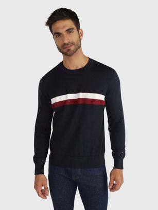 Sweater Structure Stripe Azul Tommy Hilfiger,hi-res