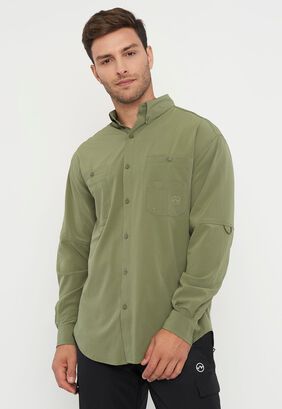Camisa Outdoor Hombre M/L Verde Corona,hi-res