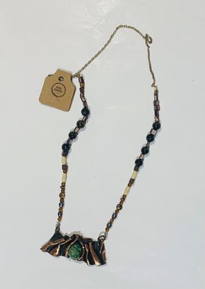 collar de cobre con piedras hecho a mano diseño exclusivo,hi-res