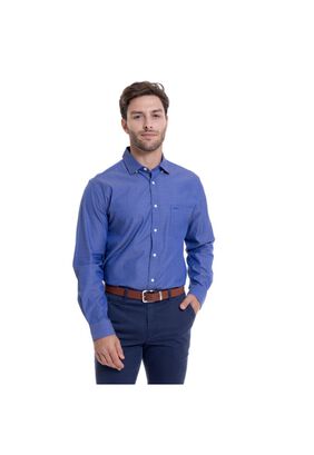 Camisa Oxford Satinado Comfort Fit Azul,hi-res