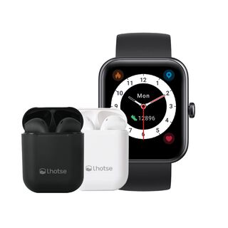 Kit Reloj Smartwatch Live 206 42mm + Audífonos Bluetooth Lhotse,hi-res