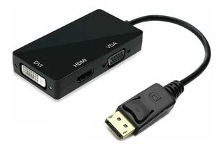 Adaptador Display port a VGA -HDMI- DVI negro,hi-res