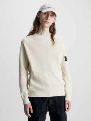 Suéter Core Badge Beige Calvin Klein,hi-res