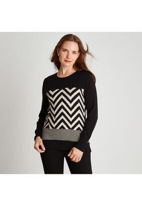 Sweater Negro Con Diseño,hi-res