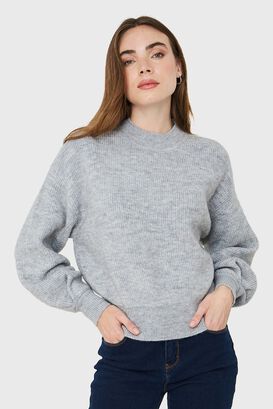Sweater Básico Soft Gris Claro Nicopoly,hi-res