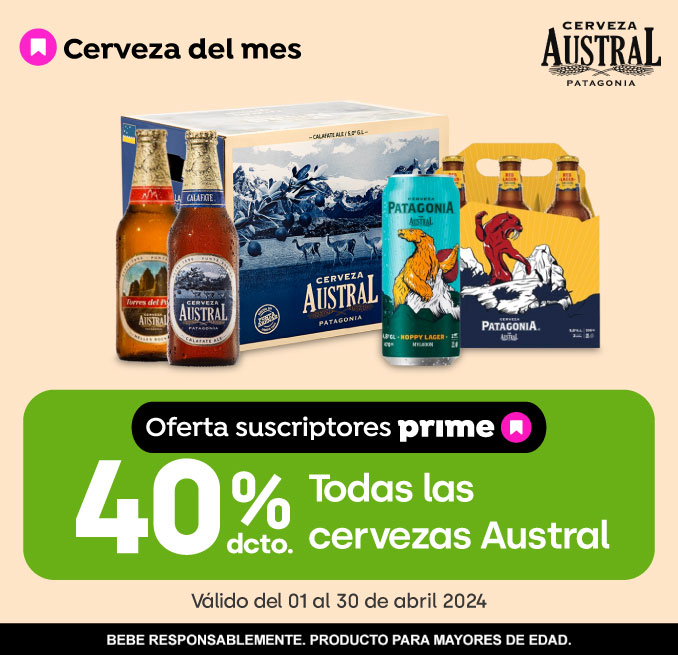 40% descuento todas las cervezas Austral
