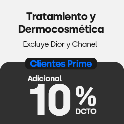 10% descuento adicional clientes Prime en Tratamiento y Dermocosmética