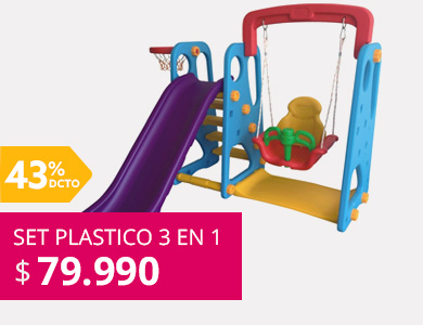 Set Plastico 3 en 1 Celeste Kidscool