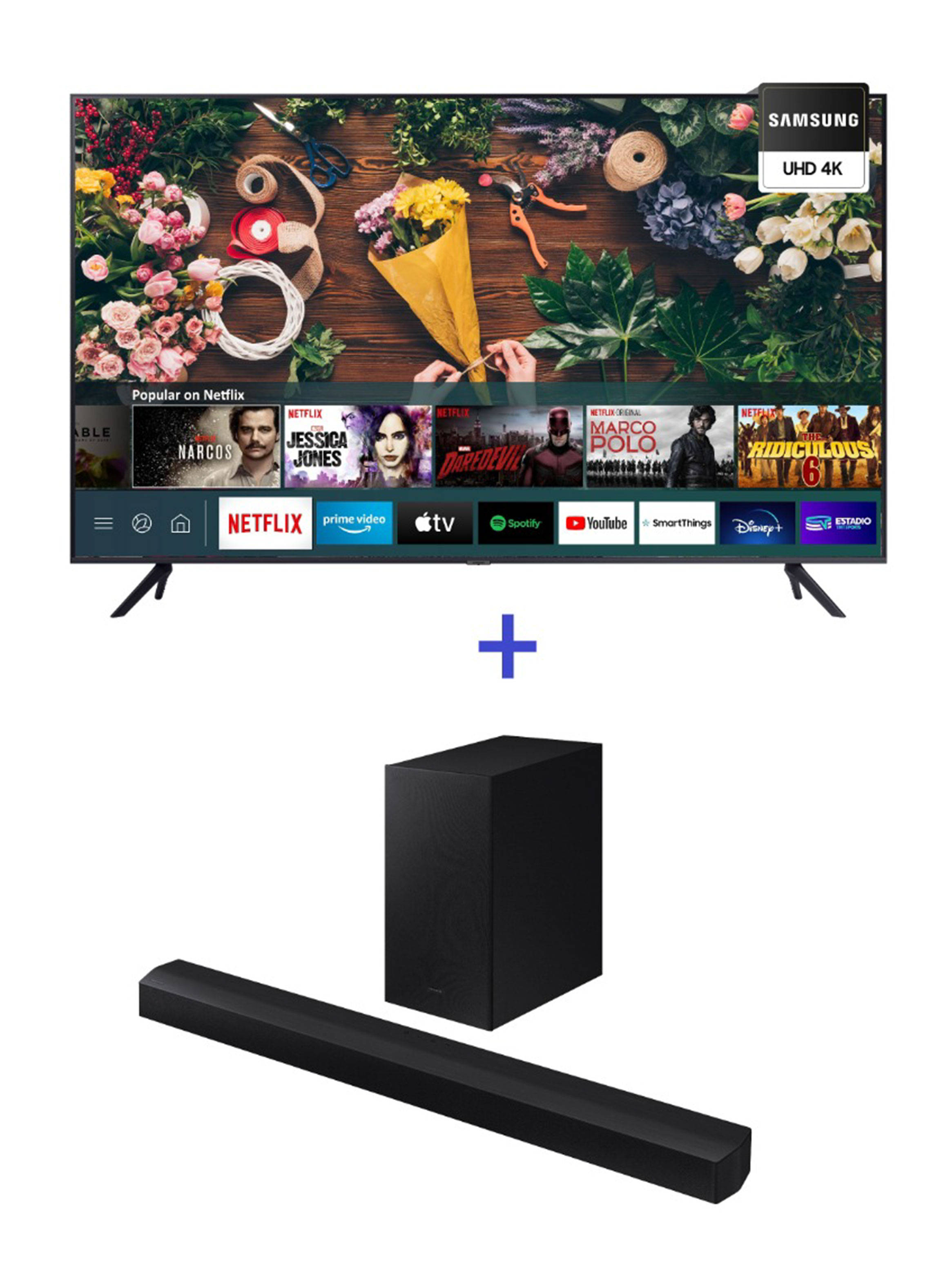 LED 50" AU7090 4K UHD Smart TV 2022 + Soundbar HW-B450 2.1 ch