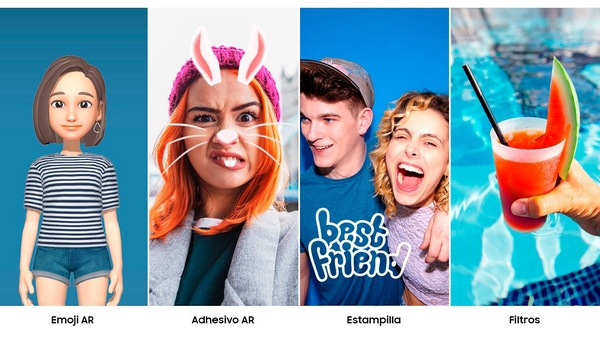  CAhora tienes más opciones para expresarte, creando y personalizando tus AR emojis para compartirlos con tus amigos con el Galaxy A30. 