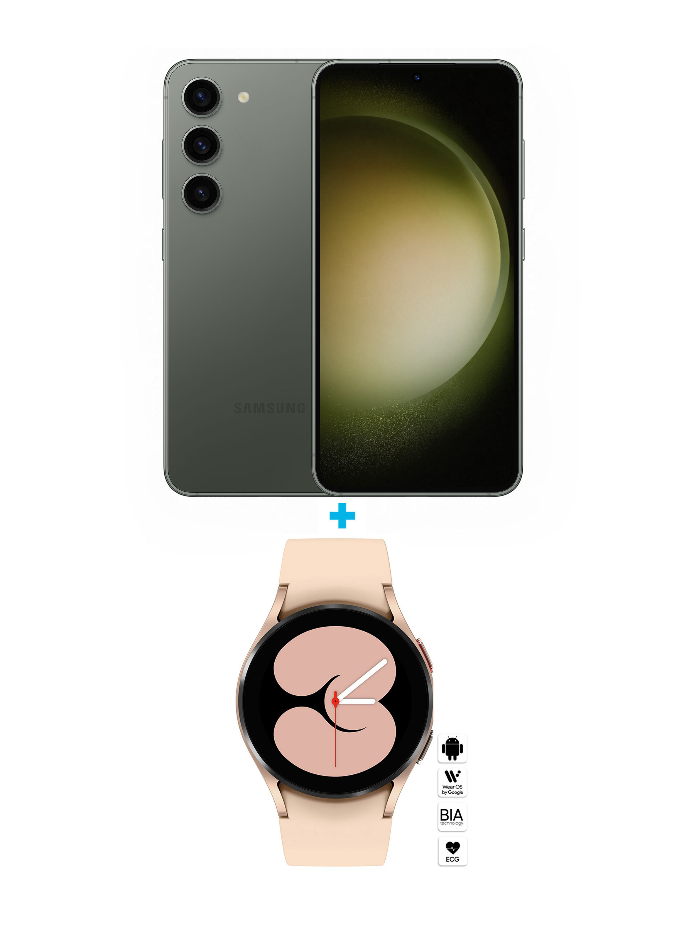 Smartphone Galaxy S23+ 512GB 6.6" Green Liberado + Smartwatch Galaxy Watch4 40mm Pink Gold