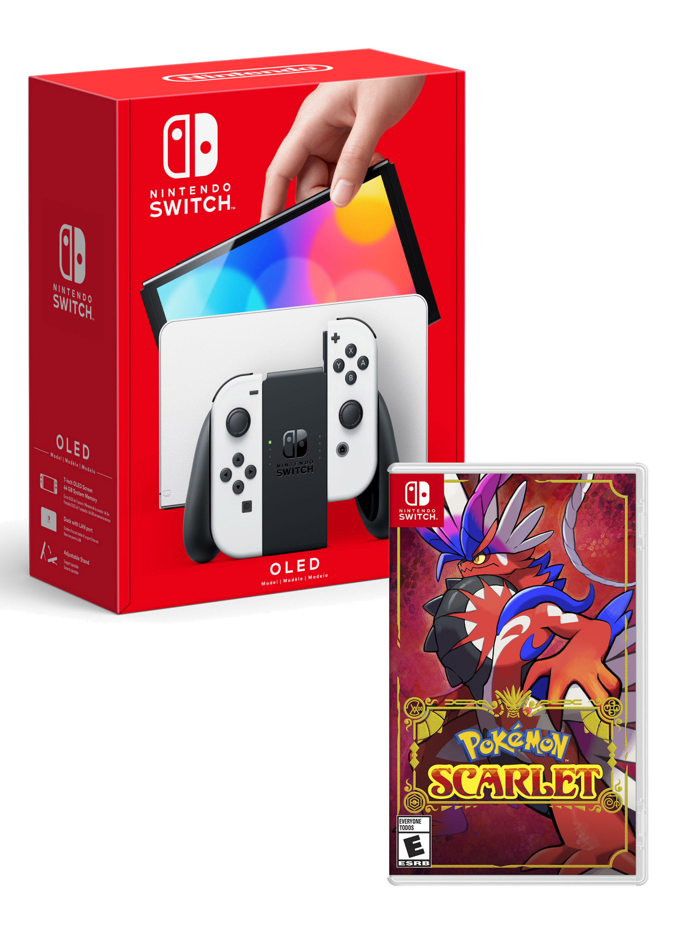 Consola Nintendo Switch OLED Blanca + Juego Pokémon Scarlet