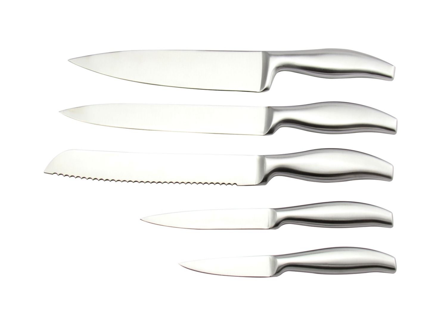 Combo Meister Chef: Set de 5 cuchillos + Chaira + Soporte de pie