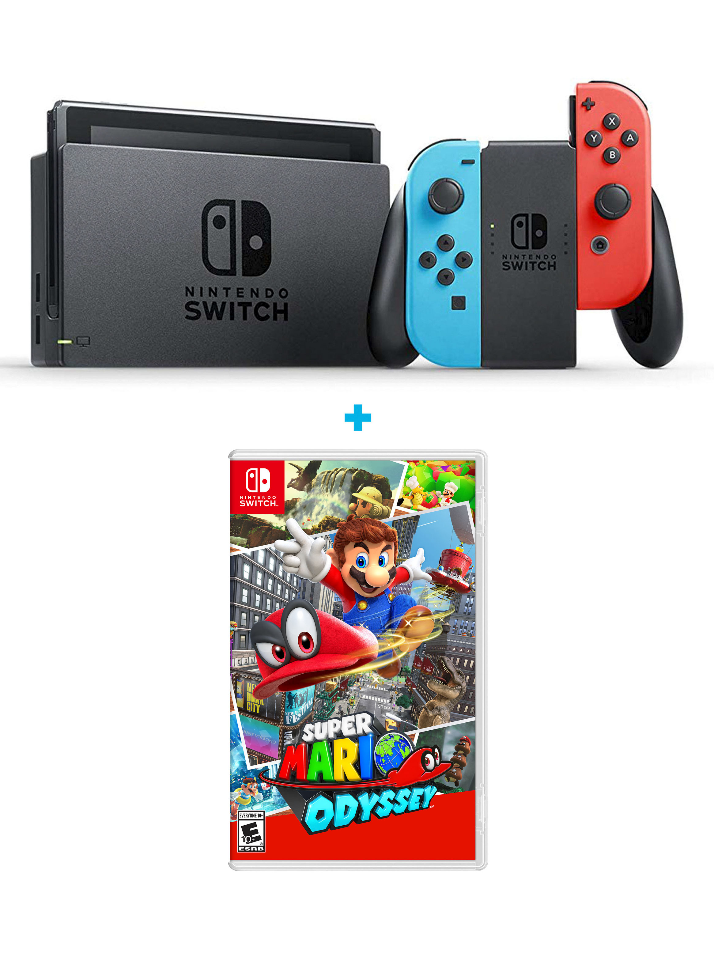 Consola Nintendo Switch Neon + Juego Nintendo Switch Super Mario Odyssey