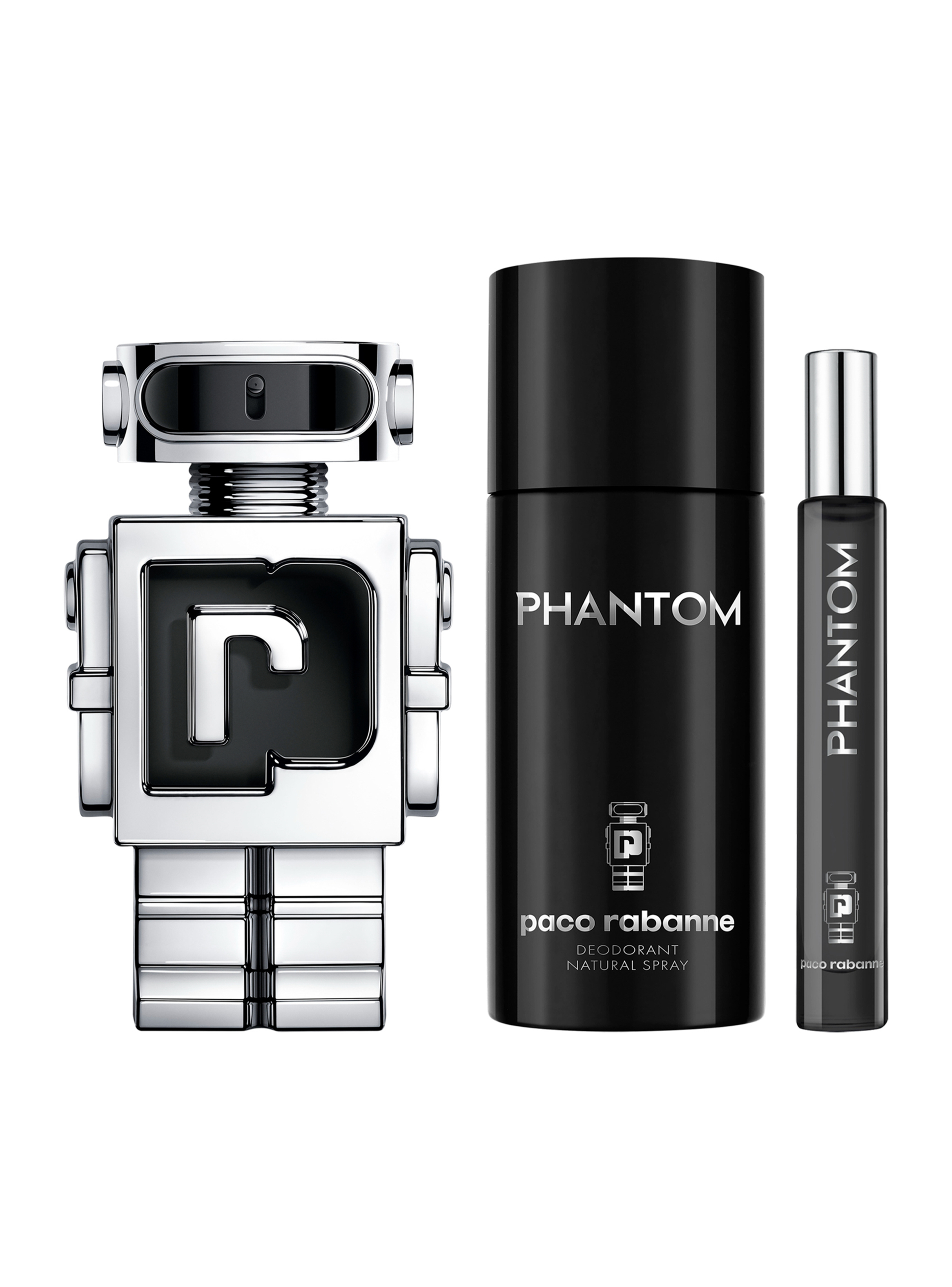 Set Perfume Paco Rabanne Phantom EDT Hombre 100 ml + Desodorante 150 ml +  Megaspritzer 10 ml
