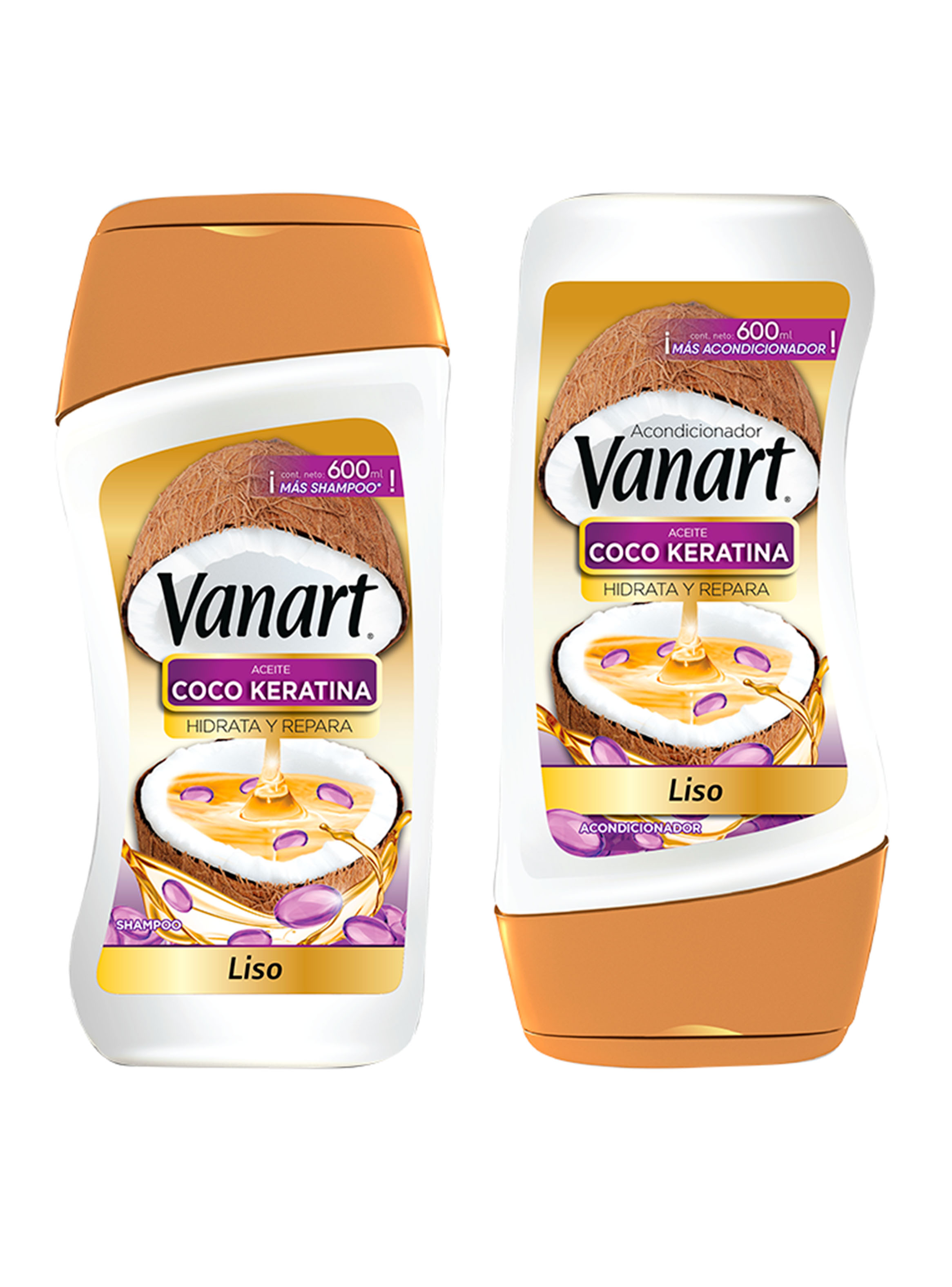 Pack Vanart Liso 1 Shampoo + 1 Acondicionador 600 ml c/u