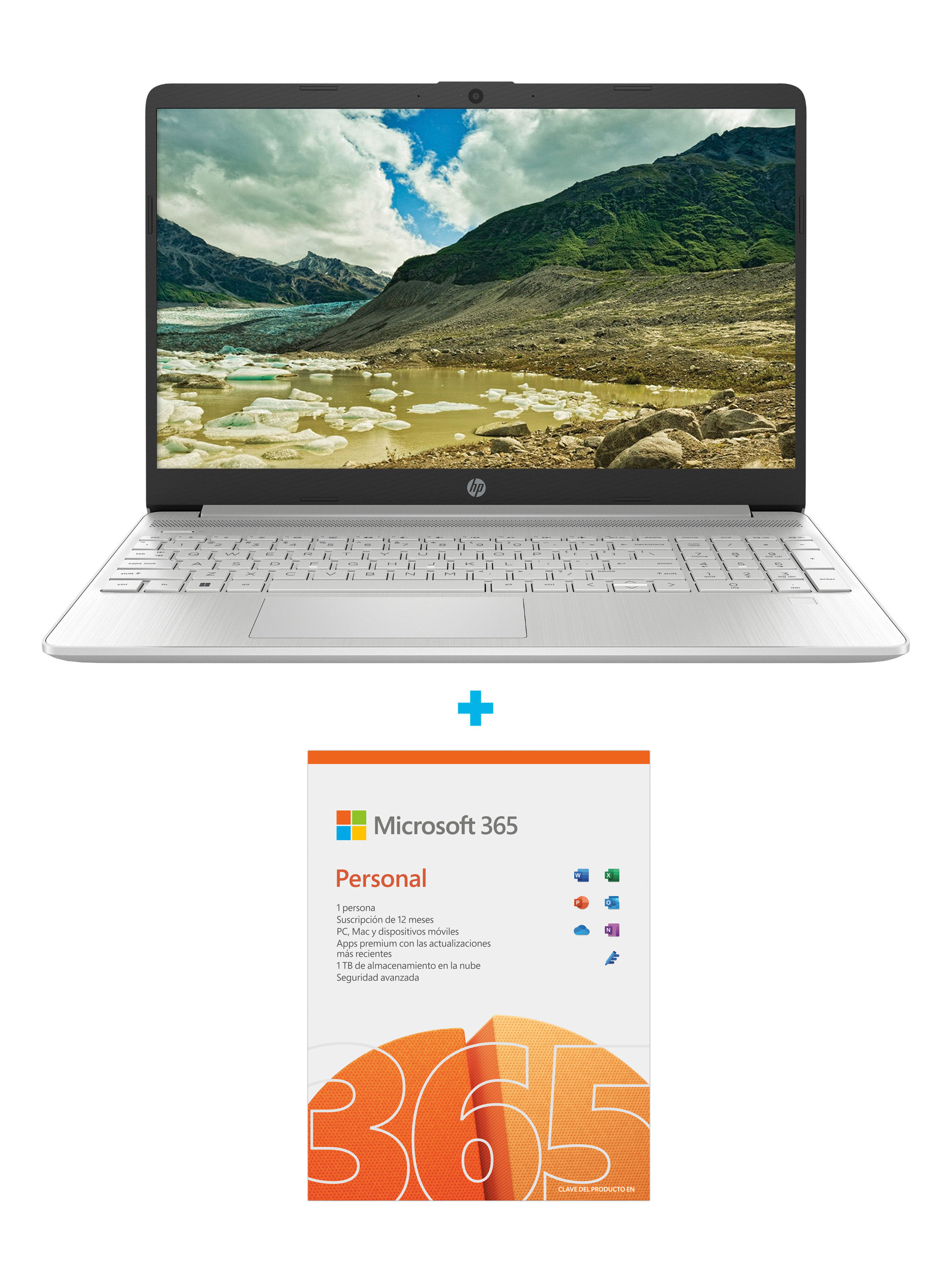 Notebook 15-dy2501la Intel Core i3 8GB RAM 512GB SSD 15.6" FHD + 365 Personal Suscripción 12 Meses Microsoft Office