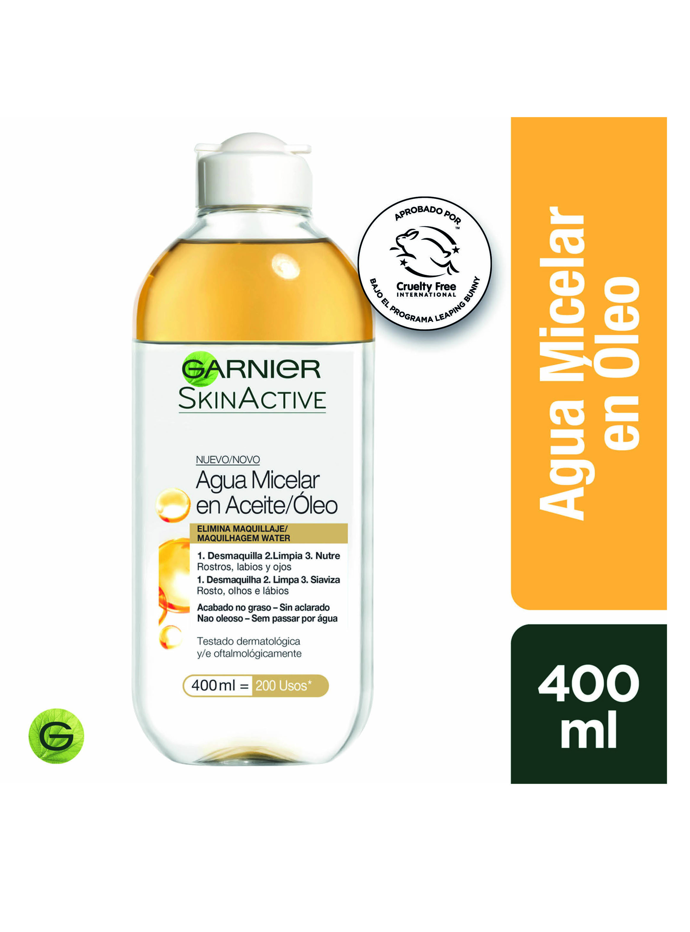 Agua Micelar en ÓleoGarnier Skin Active 400 ml