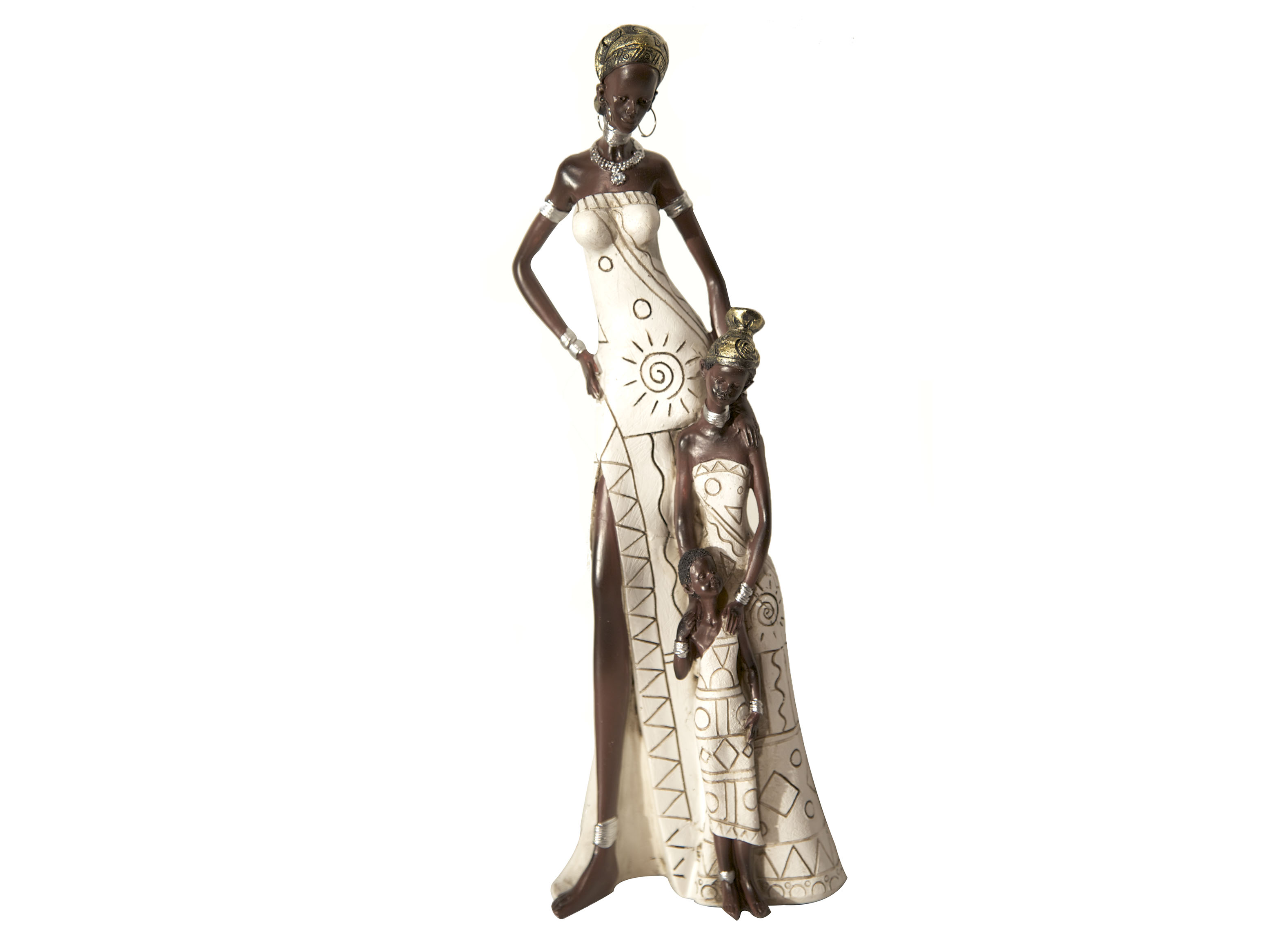 Figura Decorativa Africana 15x10x41 cm