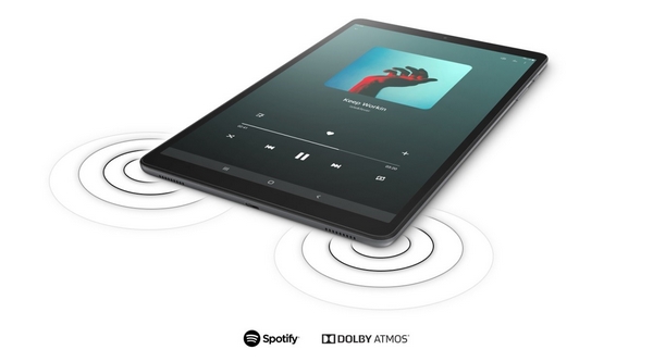  La nueva Galaxy Tab 2019 te permite escuchar toda tu música favorita a través de Spotify con un sonido rico y real. 