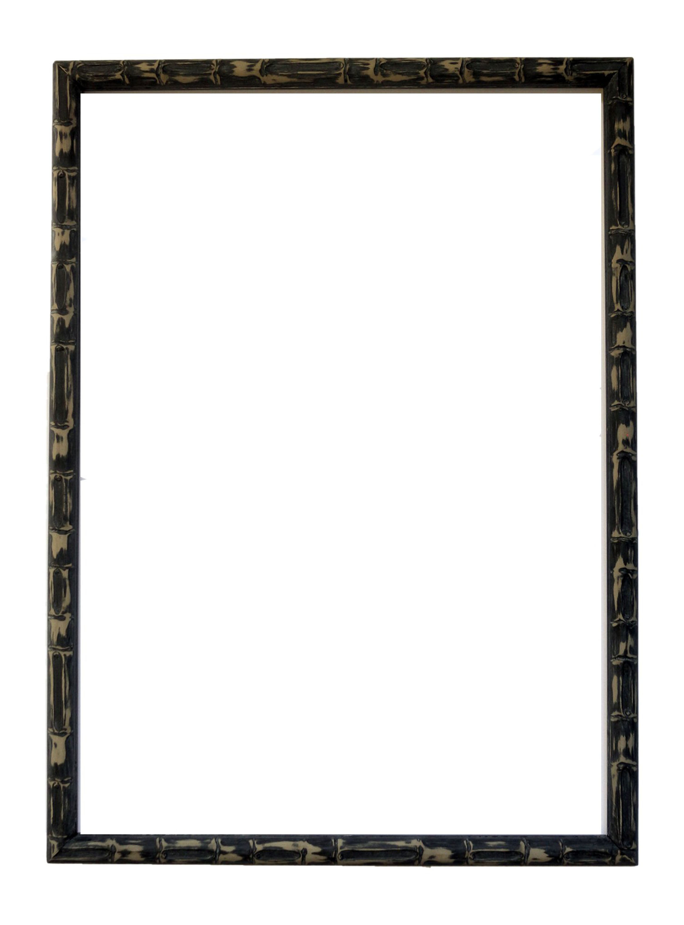 Espejo Bambú 59 x 79 cm Negro Envejecido