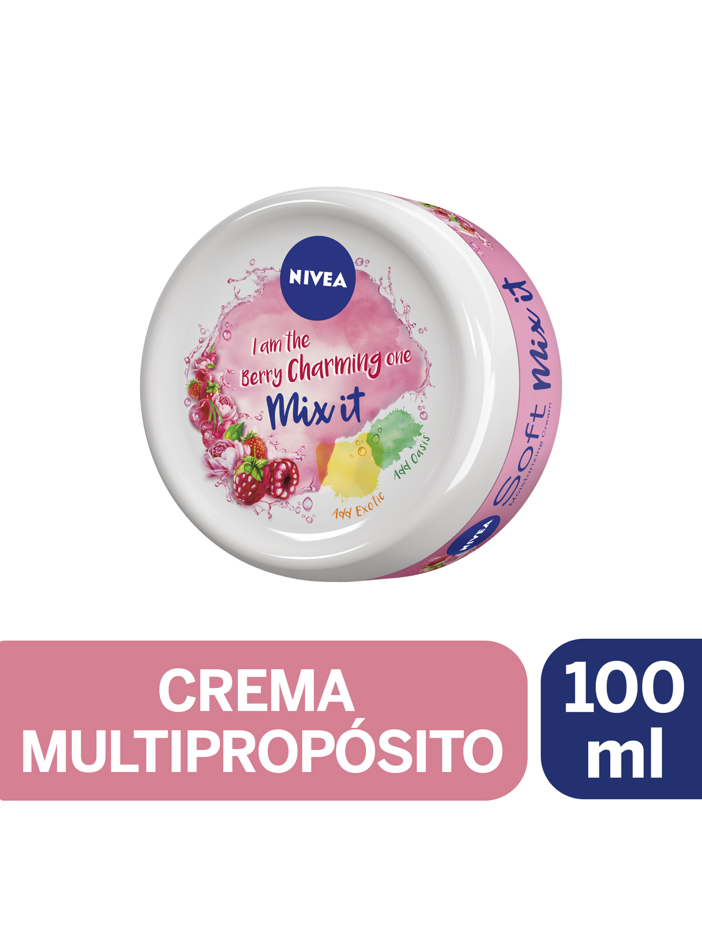 Crema Nivea Multipropósito Soft Mix It Berry 50 ml