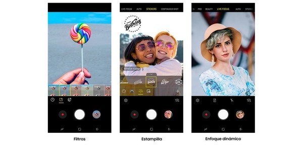  El Galaxy M20 incluye una variedad de opciones y filtros creativos que animarán tus fotos 