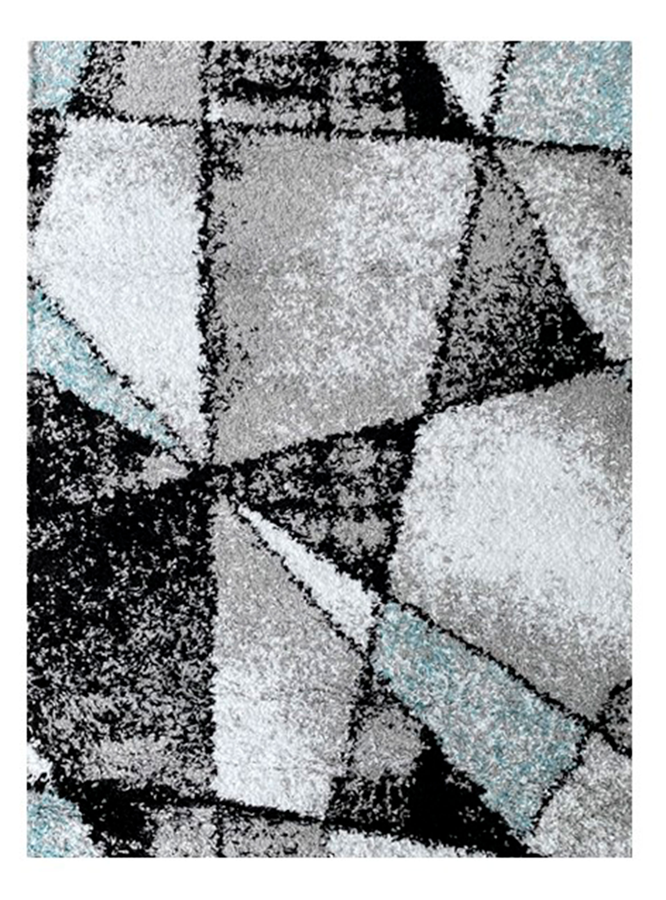Alfombra Shaggy Geometric 133 x 180 cm L. Blue