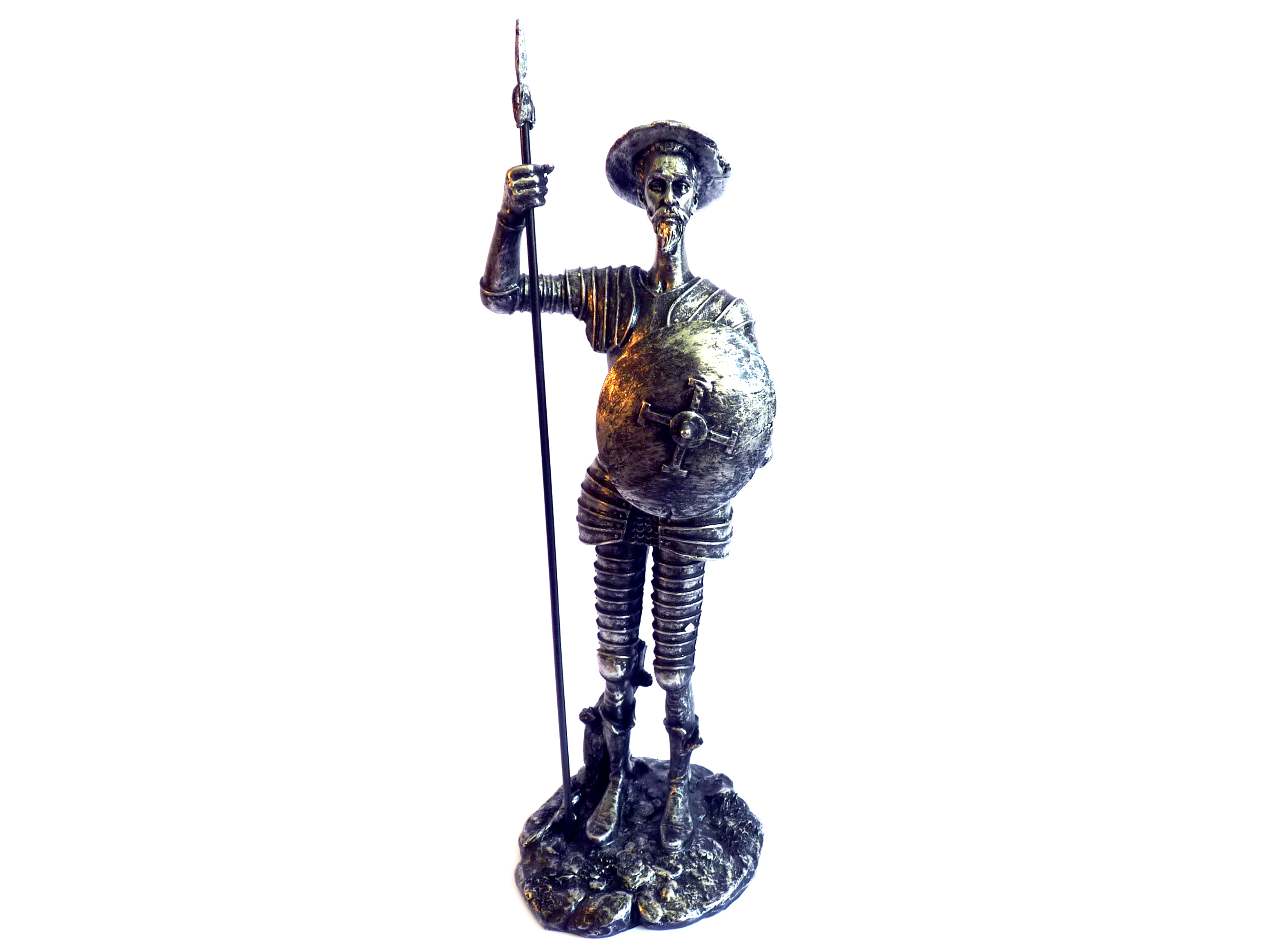 Figura Decorativa Quijote Con Lanza Plata