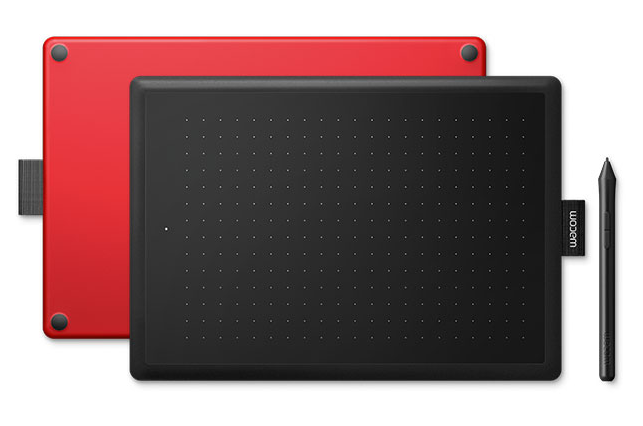 Tableta Gráfica One By Wacom, USB, Windows/Mac, Control básico, Ergonómica, 8,3'', Color negro/rojo