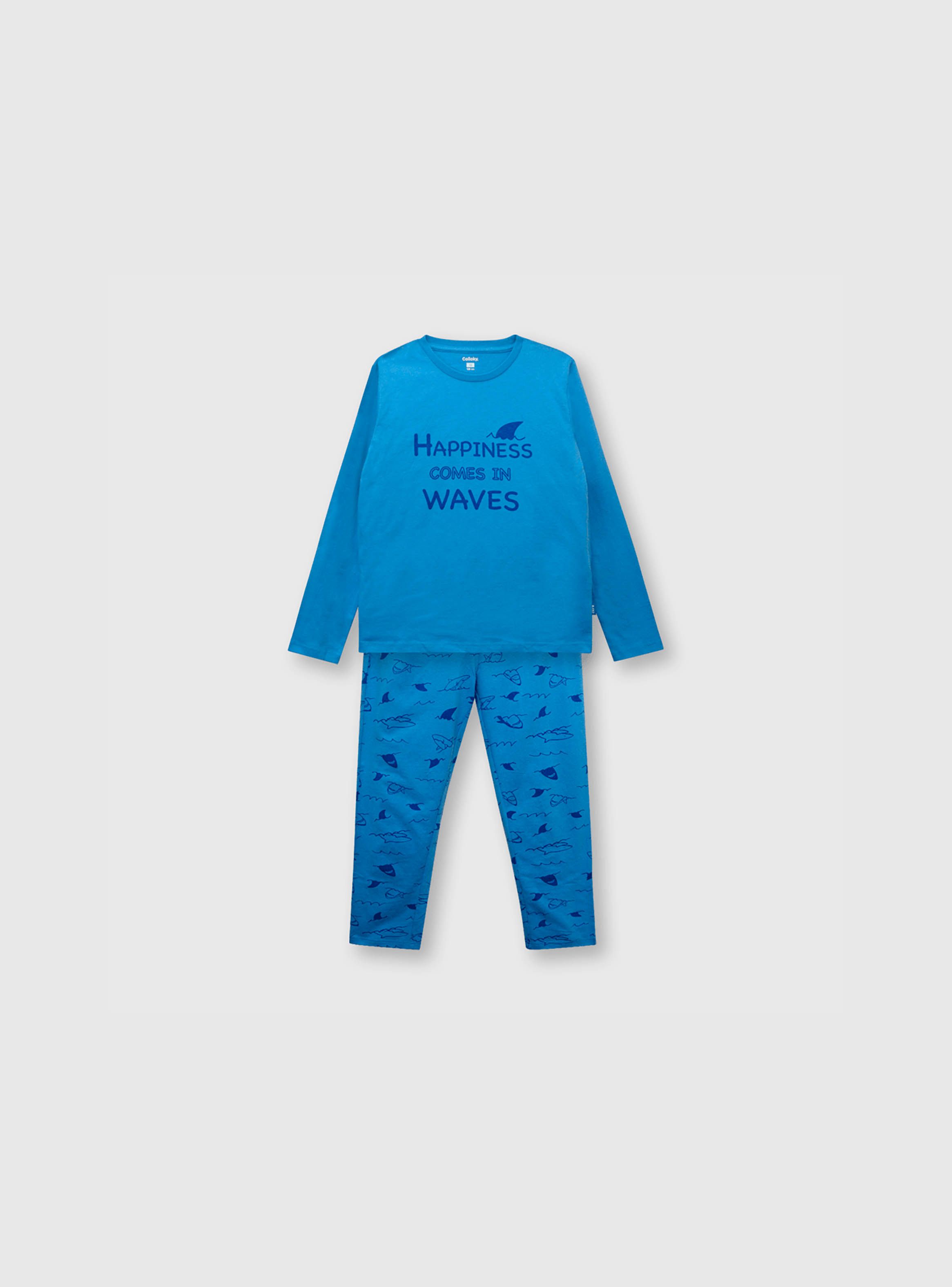 Pijama Niño De Algodón Azul (2 A 12 Años) Colloky