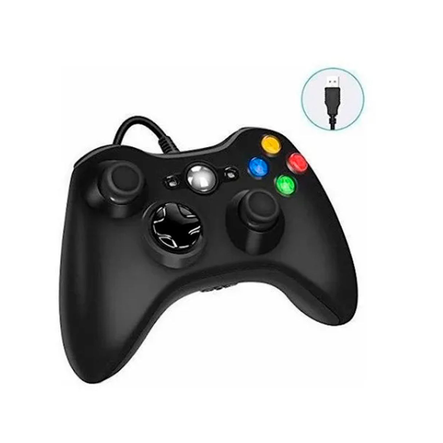 Joystick Compatible Con Pc y Xbox 360 Cableado Negro
