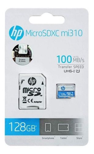 Memoria Micro Sd 128gb Clase 10 Adaptador Hp
