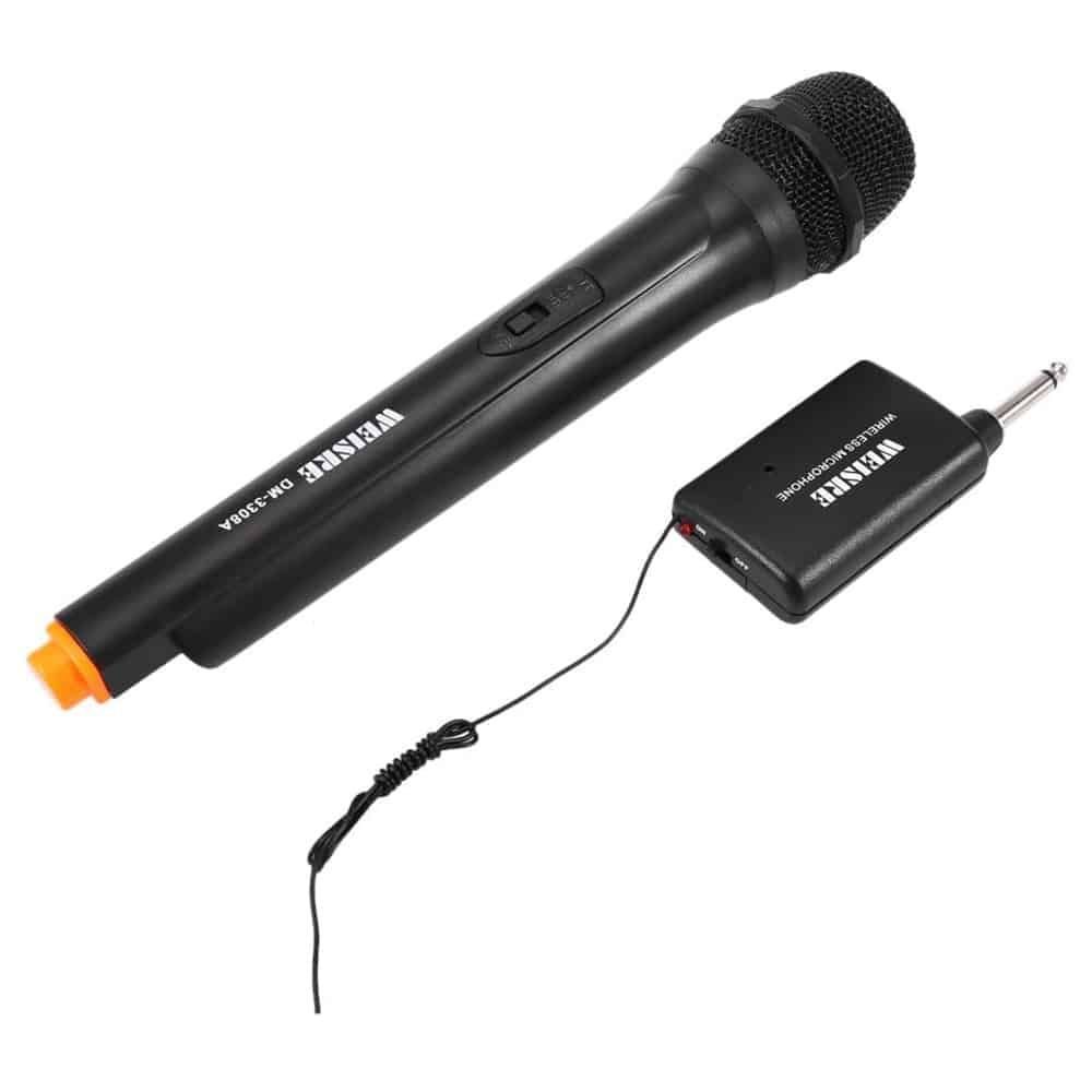 Micrófono Inalámbrico Profesional VHF con receptor, WEISRE DM – 3308A