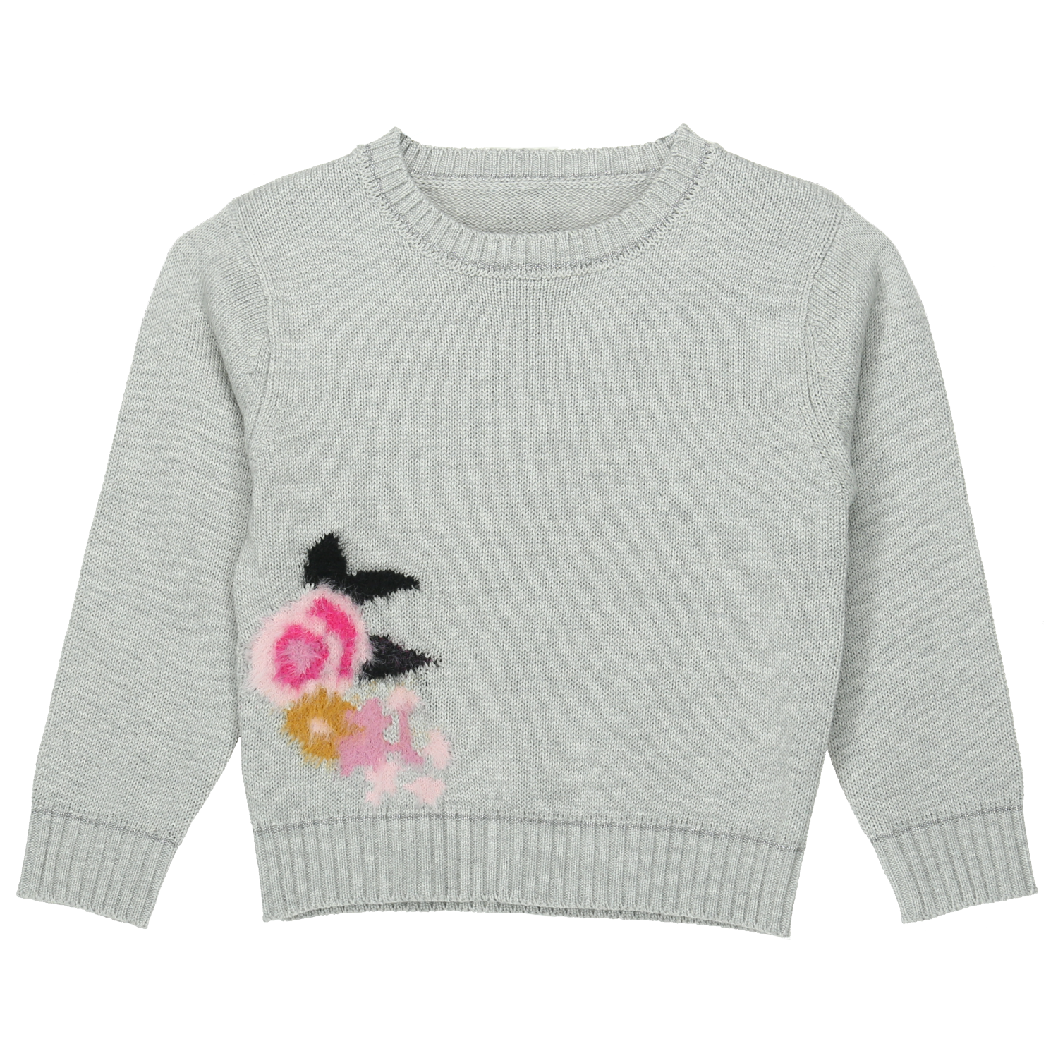Sweater Niña Flores Gris