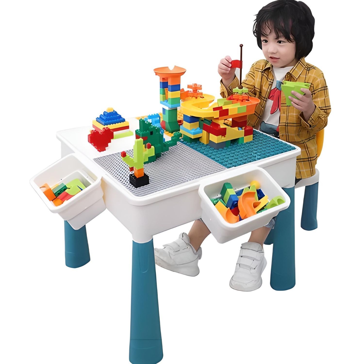 Juego De Rol Infantil Unisex Con Legos, Cajas, Mesa Y Silla
