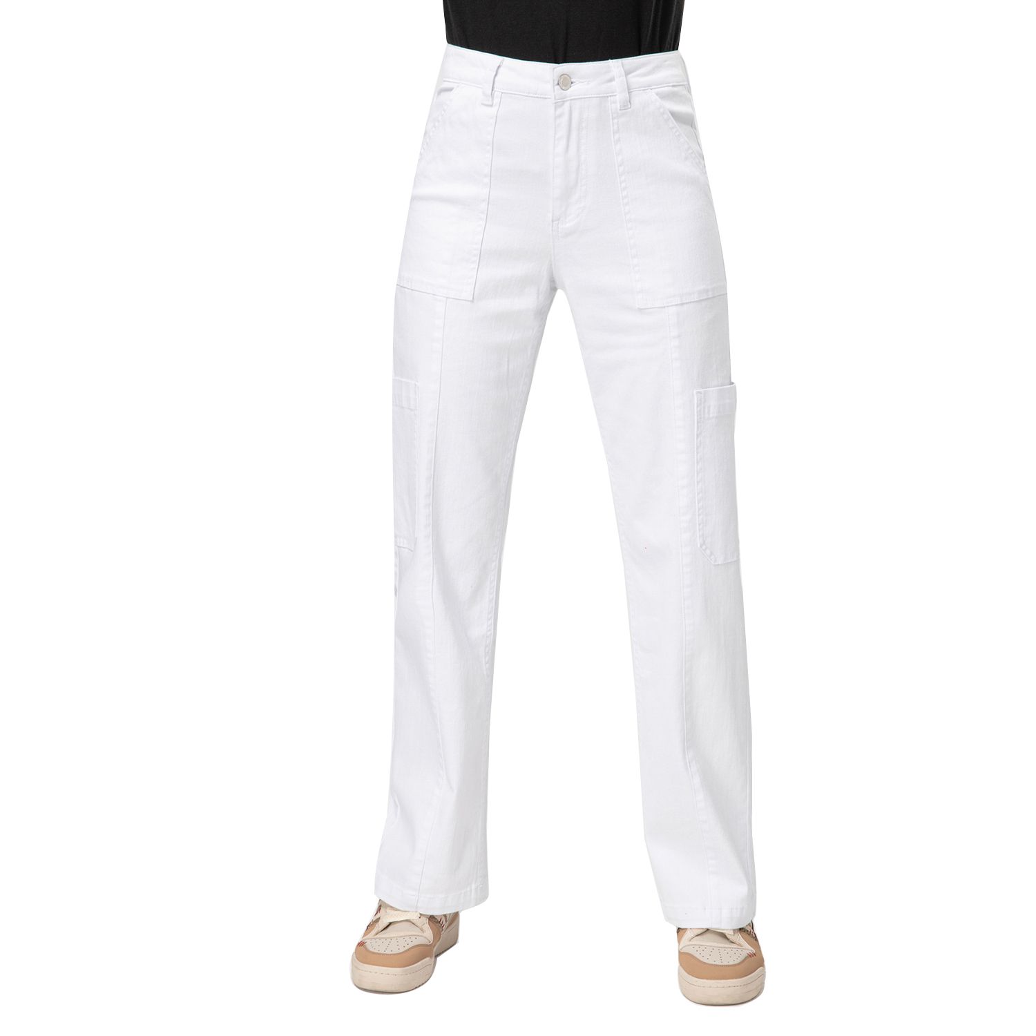 Jeans Recto Cargo Blanco Mujer Fashion'S Park