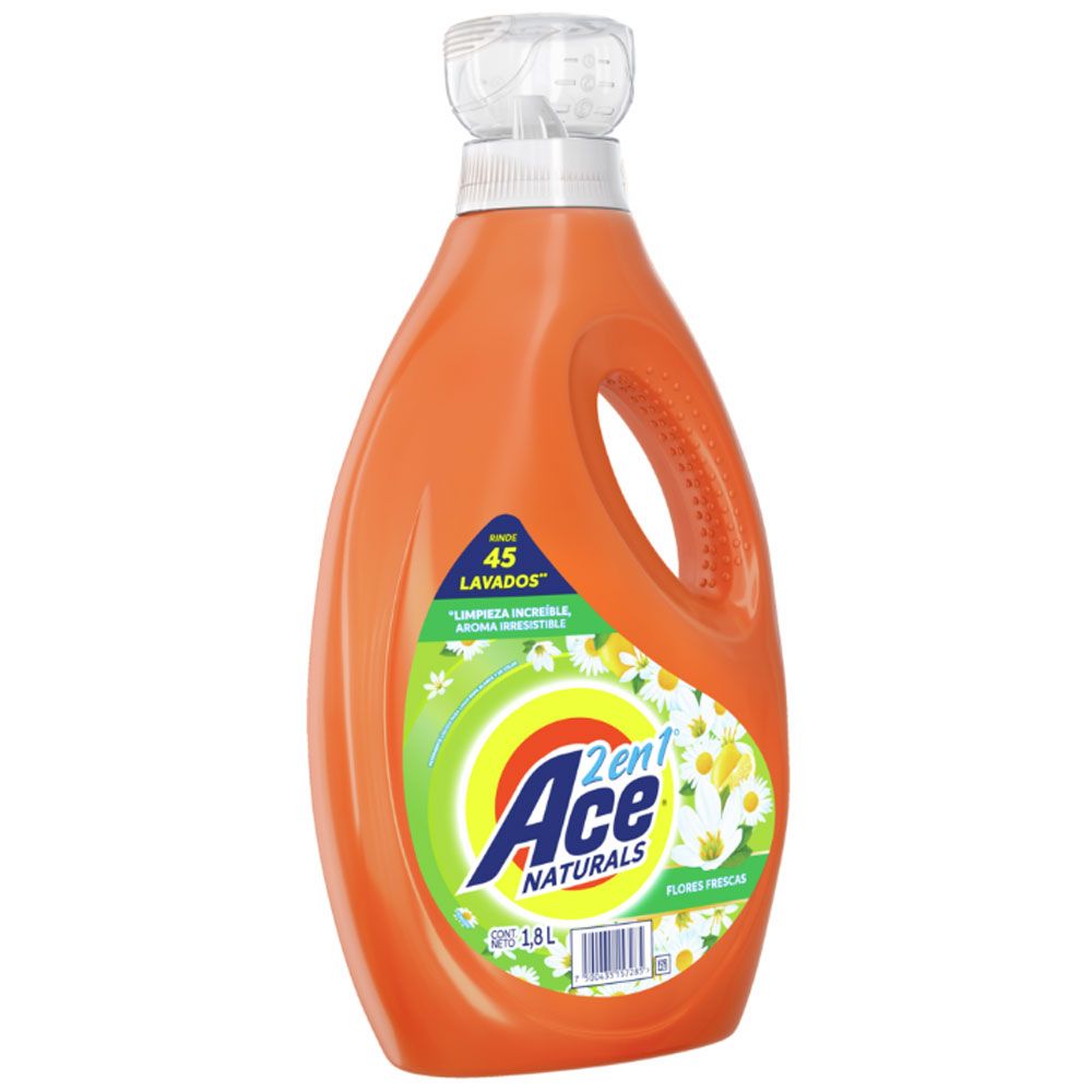 Detergente Líquido Ace Naturals 2 En 1 Flores Frescas 1.8L