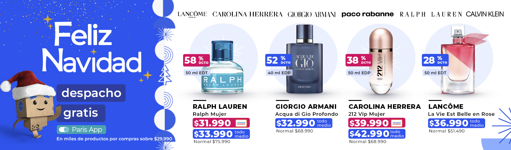 Hasta 50% de descuento todo medio de pago en Perfumes para Regalar