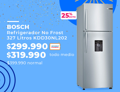 Refrigerador No Frost 327 Litros a $299.990 con Tarjeta Cencosud